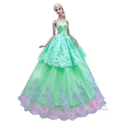 NK 1 Pcs 30CM Princess Wedding Dress Noble Party Gown for Barbie Doll Accessories Fashion Clothes Gift for Girl' 1/6 Doll Toy JJ