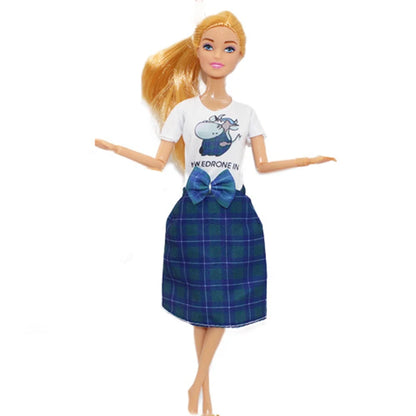 New 30cm Girl Doll Full Set 11.5inch Joints Doll With Fashion Rainbow Skirt Girls Dress Up Toys