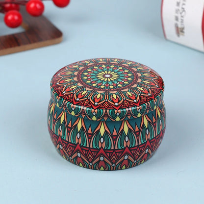 1PC Vintage Candle Tin Can Candy Cookie Storage Box Dry Spice Storage Jar Suitable DIY Candle Cosmetic Ointment Making Christmas