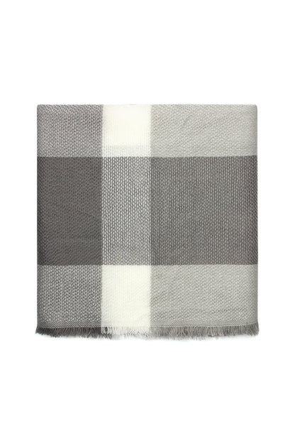 Gray Blanket Fringed Scarf