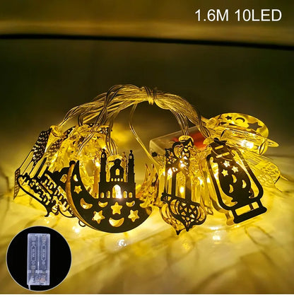 Moon Star Led String Lights Eid Mubarak Decor Ramadan Decoraion for Home 2024 Ramada Kareem Muslim Islam Al Adha Party Supplies