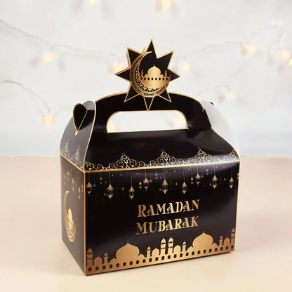 8pcs/Set Eid Mubarak Cake Favor Boxes Ramadan Candy Chocolates Gift Box Muslim Party Ramadan Kareem Eid Al Adha Party Favor Box