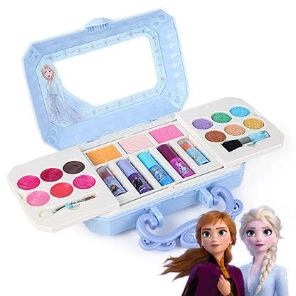 Disney New Girls Frozen 2 Princess Elsa Anna Cosmetics Beauty  Set Toy With Box Kids Princess Fashion Toys Play House Gift