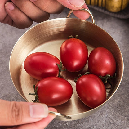 Korean Thicken 304 Stainless Steel Snack Plate With Double Handle Multifunctional Sauce Bowl Fruit Plate Kitchen Tableware Tools