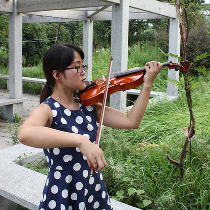 Violin Fiddle Set With Case Bow Extra Strings Rosin Tuner 4/4 Full Size Solid Wood Violin Set for Beginners Kids & Adults