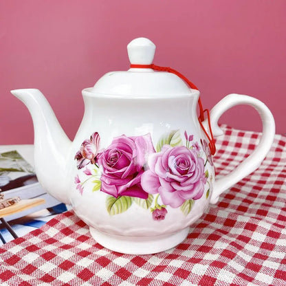 New Ceramic Teapot Kettle Home Teapot Office Restaurant Coffee Pot Teapot Fashion Small Capacity Kettle Kitchen SuppliesBoutique