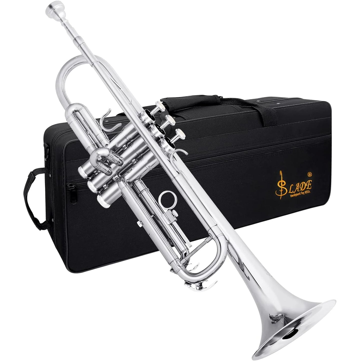 SLADE Bb Trumpet Brass Instrument Standard Brass Trumpet Set for Students Beginners Professional Trumpet Gold Silver With Box