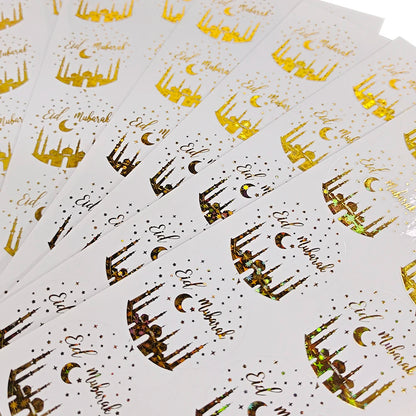 50pcs Ramadan Stickers Eid Mubarak Gift Paper Lable Seal Stickers Ramadan Kareem Decoration 2024 Islamic Muslim Party Supplies