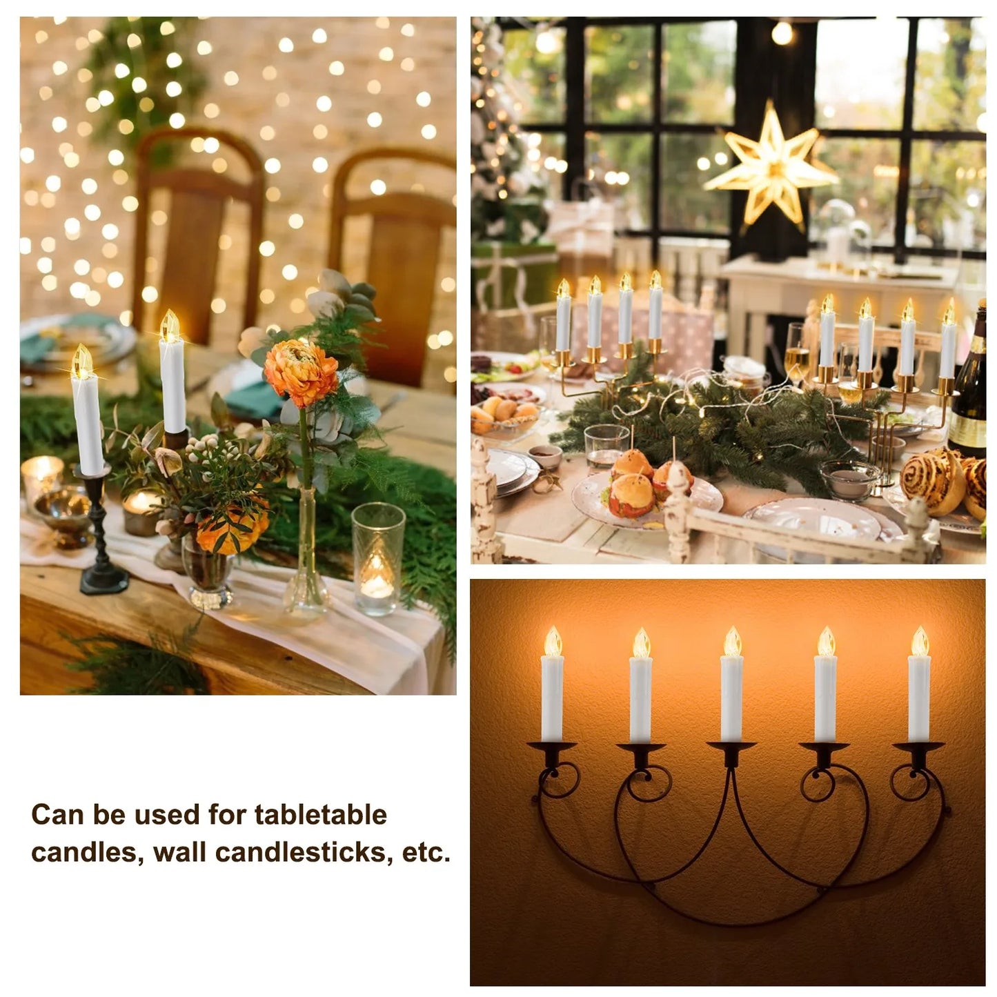 10/20/30/40pcs Candle Light Timer Remote Home Decor Artificial Flameless Led Candle Lamps Waterproof Christmas Candles Wholesale