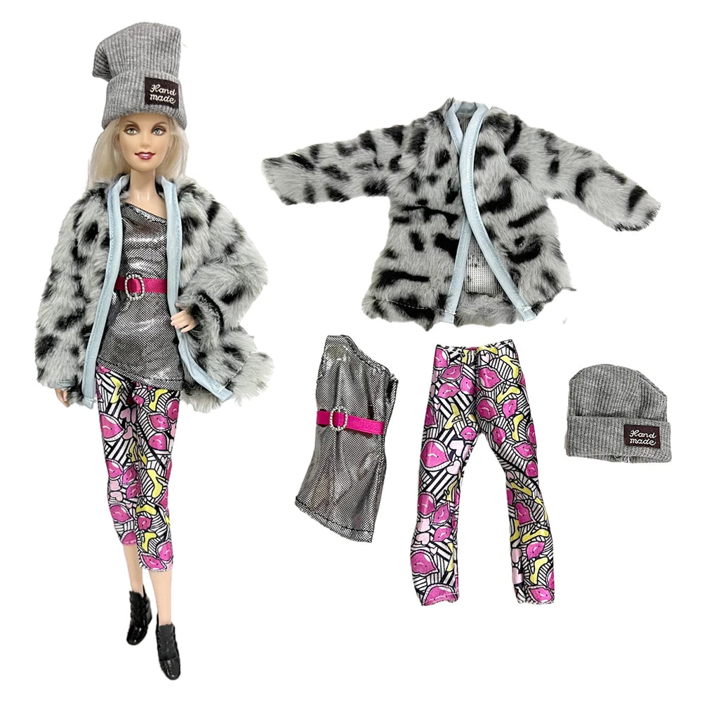 NK 1 Set 30CM Princess Clothes Outfit Dress Fashion Coat  Pants Clothes for Barbie Doll Accessories Girl Toy  JJ