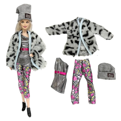 NK 1 Set 30CM Princess Clothes Outfit Dress Fashion Coat  Pants Clothes for Barbie Doll Accessories Girl Toy  JJ