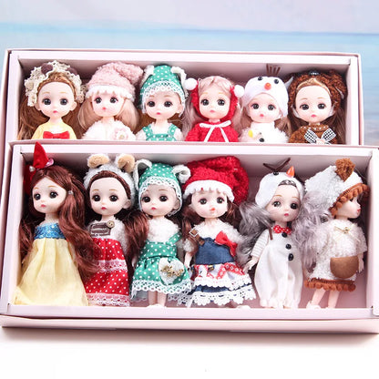 17cm Mini Bjd Doll for Girls 3 to 12 Year Old Wedding Dolls 1/12 With Hair and Clothes Full Set Christmas Gifts Toys for Kids