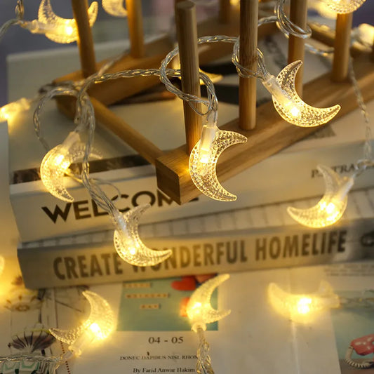Eid Decoration Ramadan 2021 Moon Star LED String Lights Kareem Ramadan Mubarak Home Decoration Fairy Garland Ramadan Lights