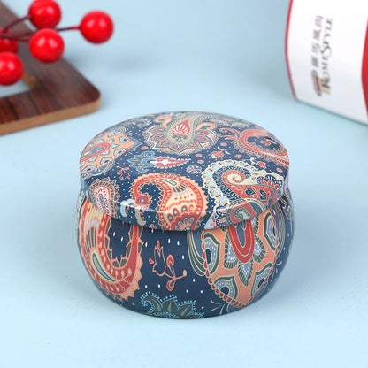 1PC Vintage Candle Tin Can Candy Cookie Storage Box Dry Spice Storage Jar Suitable DIY Candle Cosmetic Ointment Making Christmas