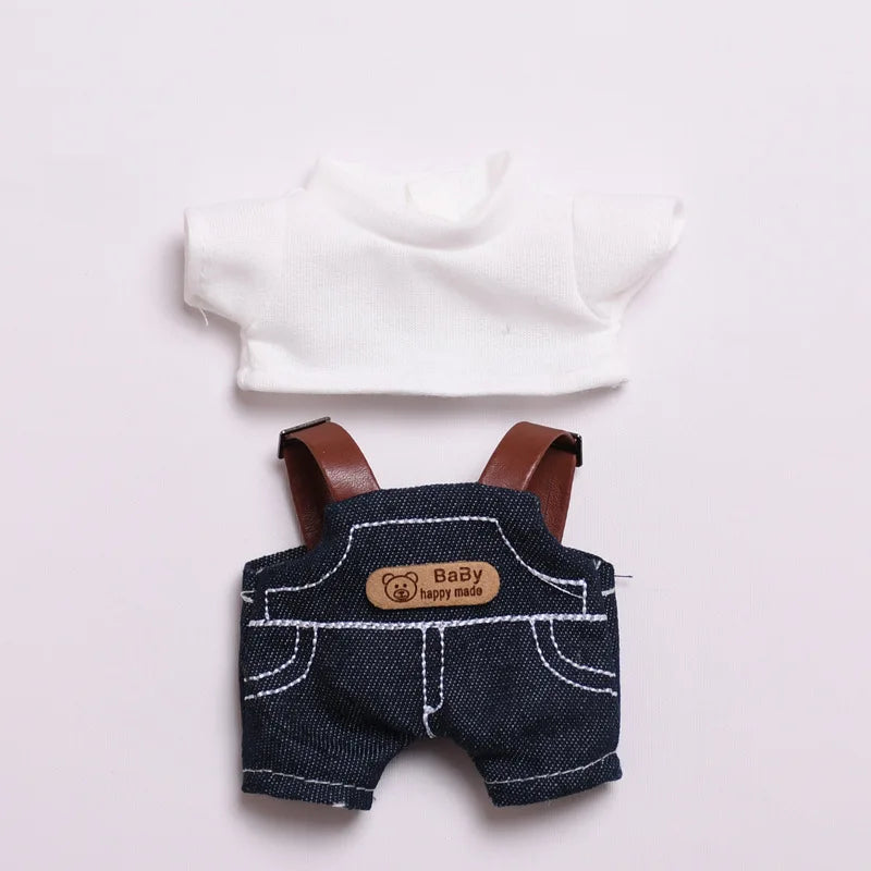 17cm Mini Plush Doll'S Clothes Outfit Accessories for Korea Kpop Exo Labubu Idol V1 V2 Black Dress Suit Clothing Gift