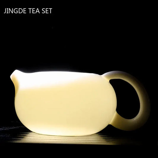 Chinese Dehua White Porcelain Teapot Household Kettle Handmade Ceramics Tea Set Tie Guanyin Puer Tea Maker Tea Ceremony Supplies