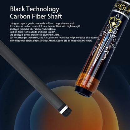 HEALING CUE- Carbon Fiber Pool Cue Black Technology Low Deflection Billiard ,12.4mm,147cm,19-20oz Billiard Pool Stick