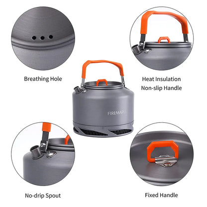 Fire Maple Hiking Teapot Outdoor Camping Cookware Heat Exchanger Pinic Kettle Tea Coffee Pot 0.8l/1.3l With Filter FMC-XT2