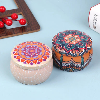 1PC Vintage Candle Tin Can Candy Cookie Storage Box Dry Spice Storage Jar Suitable DIY Candle Cosmetic Ointment Making Christmas