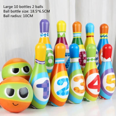 Kids Bowling Toys Sets Bowling Pins and Balls Fun Safe PU Educational Games for Toddlers Children Outdoor Indoor Sports 1 Set