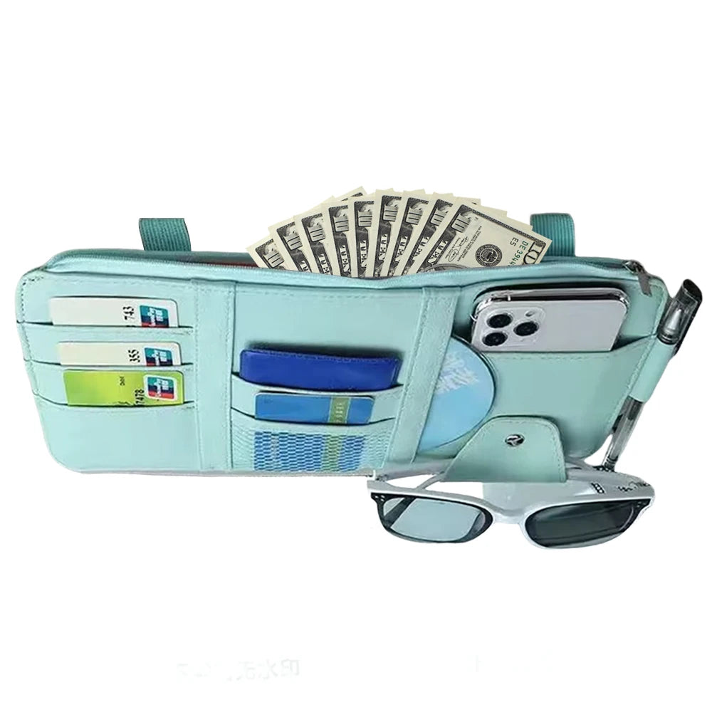 Car Sun Visor Bill Pen Business Card Holder CD DVD Organizer Storage Box Sunglasses Clip Stowing Tidying Car Accessories ﻿