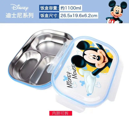 Disney Frozen Elsa Mickey Children Lunch Box With Compartments Anti-Fall Detachable Large Capacity Bento Lunch Box for Toddlers