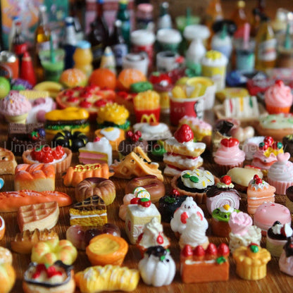 1:6 Scale Miniature Dollhouse Food Supermarket Mini Snack Simulation Cake Wine Drink for Blyth Barbies Doll Accessories Toy