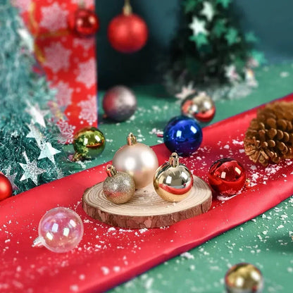 24/Pcs 8CM Christmas Ball Ornaments Set Painted Plastics Christmas Tree Pendant Decoration Christmas Decoration Accessories