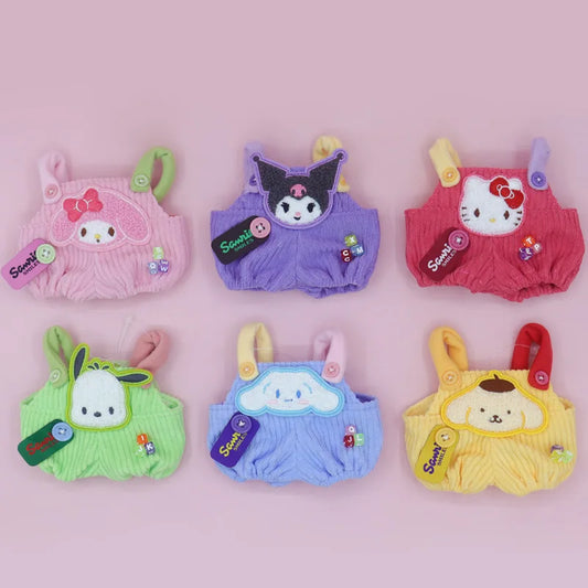 Labubu Outfit Sanrio Cinnamoroll Cute Doll Clothes Hello Kitty Strap Pants Cute Style Cotton Doll Accessories Toys Children Gift
