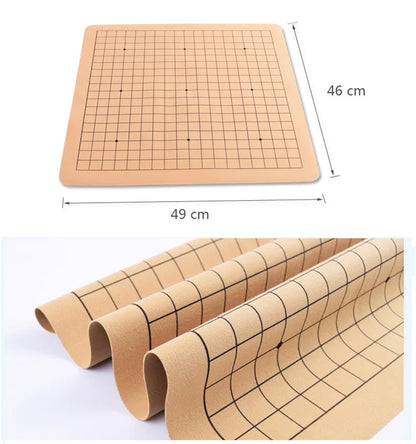 Melamine Bakelite 361pcs Chessman International Standard 19 Line Go Game Chess Weiqi Leather Chessboard High Quality