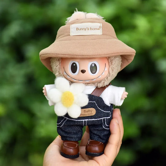 17cm Mini Plush Doll'S Clothes Outfit Accessories for Korea Kpop Exo Labubu Idol V1 V2 Black Dress Suit Clothing Gift