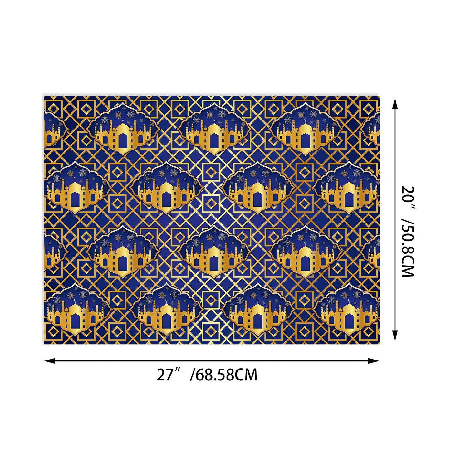 MorSun 12pcs Moon Mosque Patterns Eid Mubarak Gift Wrapping Paper in 4 Designs for for Islam Baby Shower Celebration Party