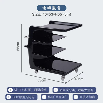 Unique Acrylic Side Table Nightstands Mobile Small Dining Coffee Table Hotel Center Mesa Auxiliar Salon Living Room Furniture