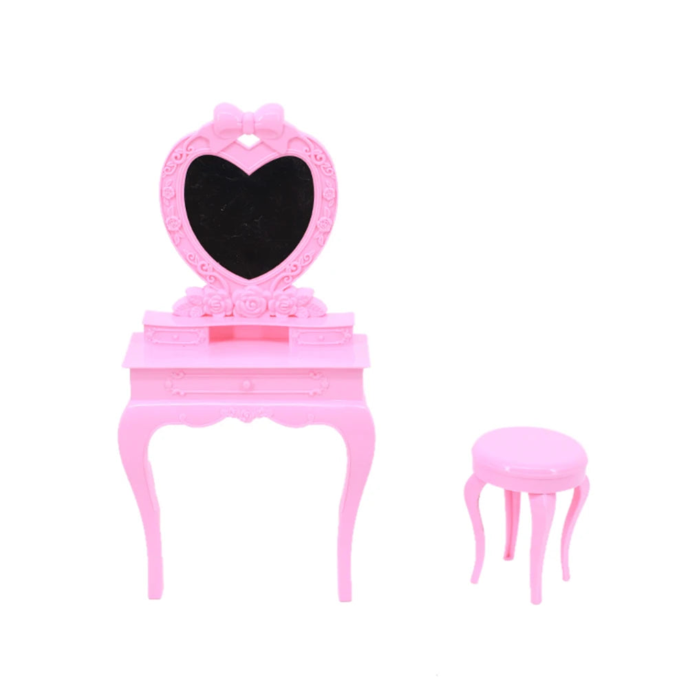 Barbies Doll House Furniture Bed Table Chair Plastics Cleaning Tools for 11.8inch Barbies Accessories Mini Furniture Model Gifts