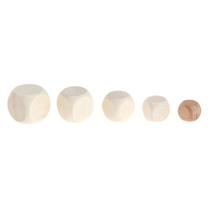 10pcs 6 Sided Blank Wood Dice Party Family DIY Games Printing Engraving Kid Toys