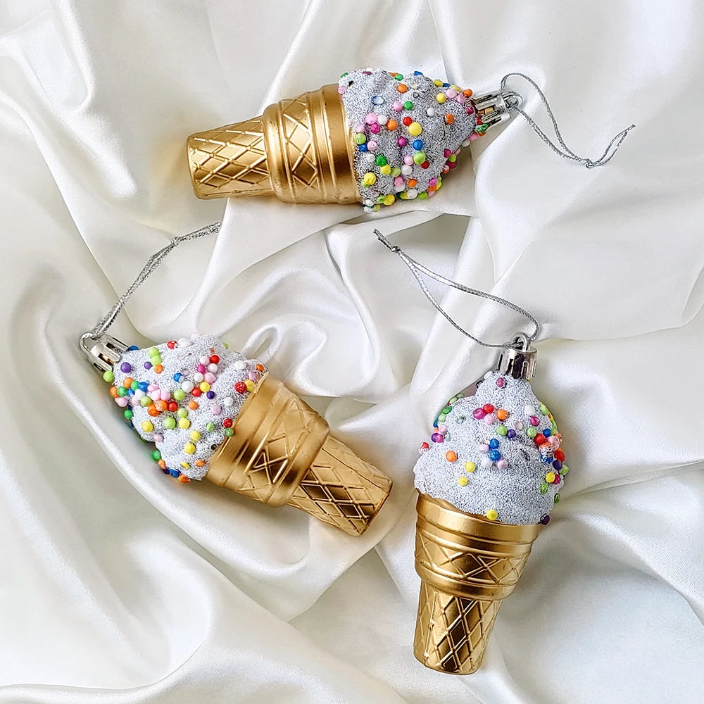 Christmas Hanging Candy Balls Ornament Donut Cupcake Ice Cream Cone Christmas Tree Pendant Home Navidad Christmas Decoratio 2024