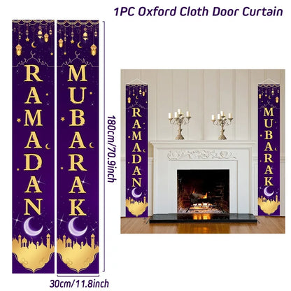 Eid Mubarak Door Banner Ramadan Decoration 2024 for Home Mubarak Ramadan Kareem Islamic Muslim Party Decor  Eid Al Adha Gifts
