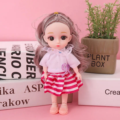 16cm BJD Doll 1/12 With Clothes and Shoes DIY Movable 13 Joints Fashion Cute Princess Figure Girl Gift Child Toys