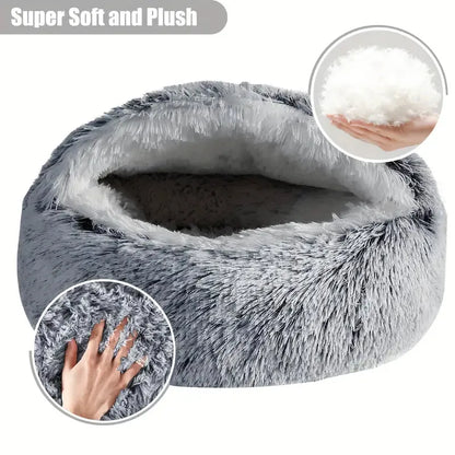 Cat Bed Four Seasons Warm Comfortable Pet Mattress Warm Soft Plush Pet Bed Semi-Enclosed Cat Nest Shell Style Nest Cat Sofa Bed