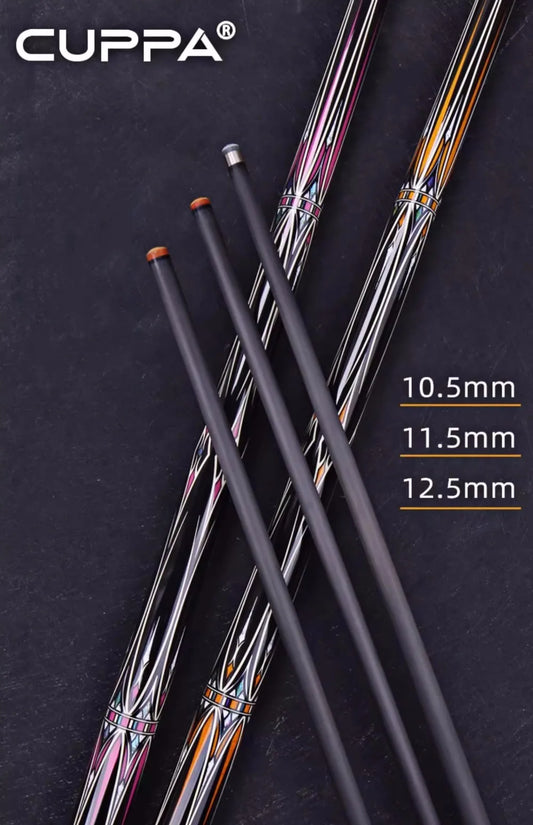 Cuppa 58" New Challenge Carbon Energy Billiard Pool Cue Stick 10.5/11.5/12.5mm Set