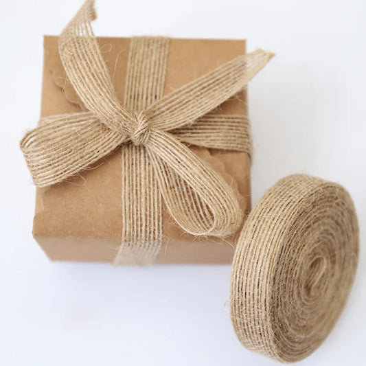 5yards 6mm-38mm Natural Vintage Jute Burlap Ribbon for Weddings Belt Strap Floristry Party Christmas Decoration DIY Gift Packing