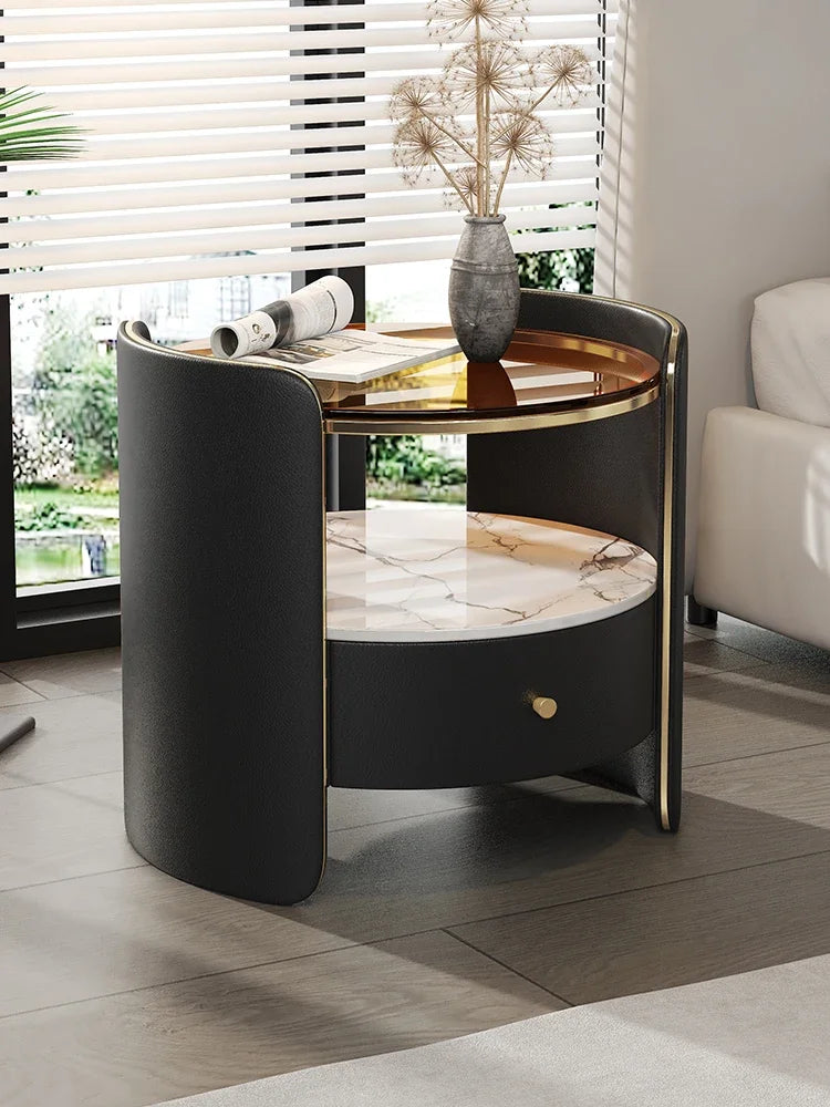 Luxury Nordic Nightstands Aesthetic Unique Storage Round Bedside Tables Bedroom Glass Nachtkastje Bedroom Furniture