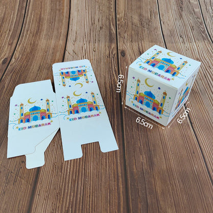 5Pcs Eid Mubarak Gift Box Ramadan Candy Cookie Boxes for Kids Ramadan Packaging Eid Gift Packing Box Ramadan Decoration 2024