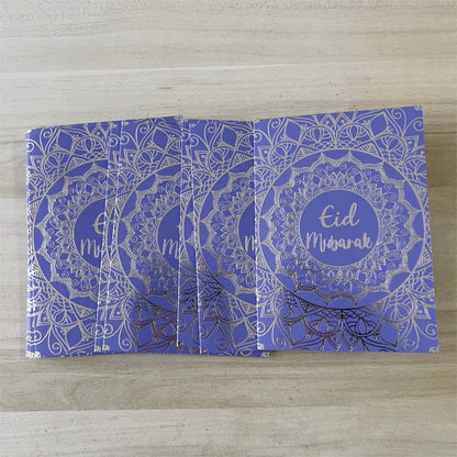 6pcs/Set Eid Mubarak Thanks Card Ramadan Decoration Gift Message Greeting Card Islamic Muslim Eid Al-Fitr Festival Party Decor