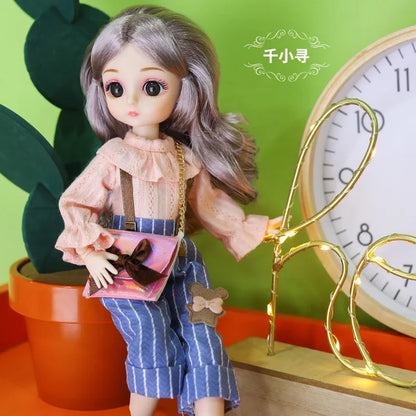 New 30cm BJD Doll Toy for Girls Children Retro Classic Wedding Dress Lolita Noble Rabbit Girl Holiday Birthday Gift Long Hair
