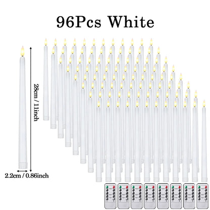 120-12Pcs Flameless Taper Candles Battery Operated LED Candle Flickering Candles Faux Candle Halloween Christmas Wedding Decor