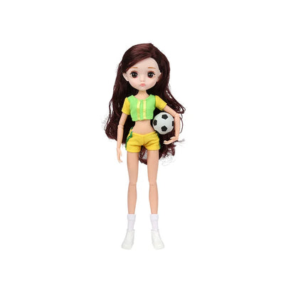 Slim 26cm Bjd Doll for Girl 13 Movable Joints Fashion Princess Clothes Suit Accessories Blue Eyes Decoration Eyelash Solid Doll
