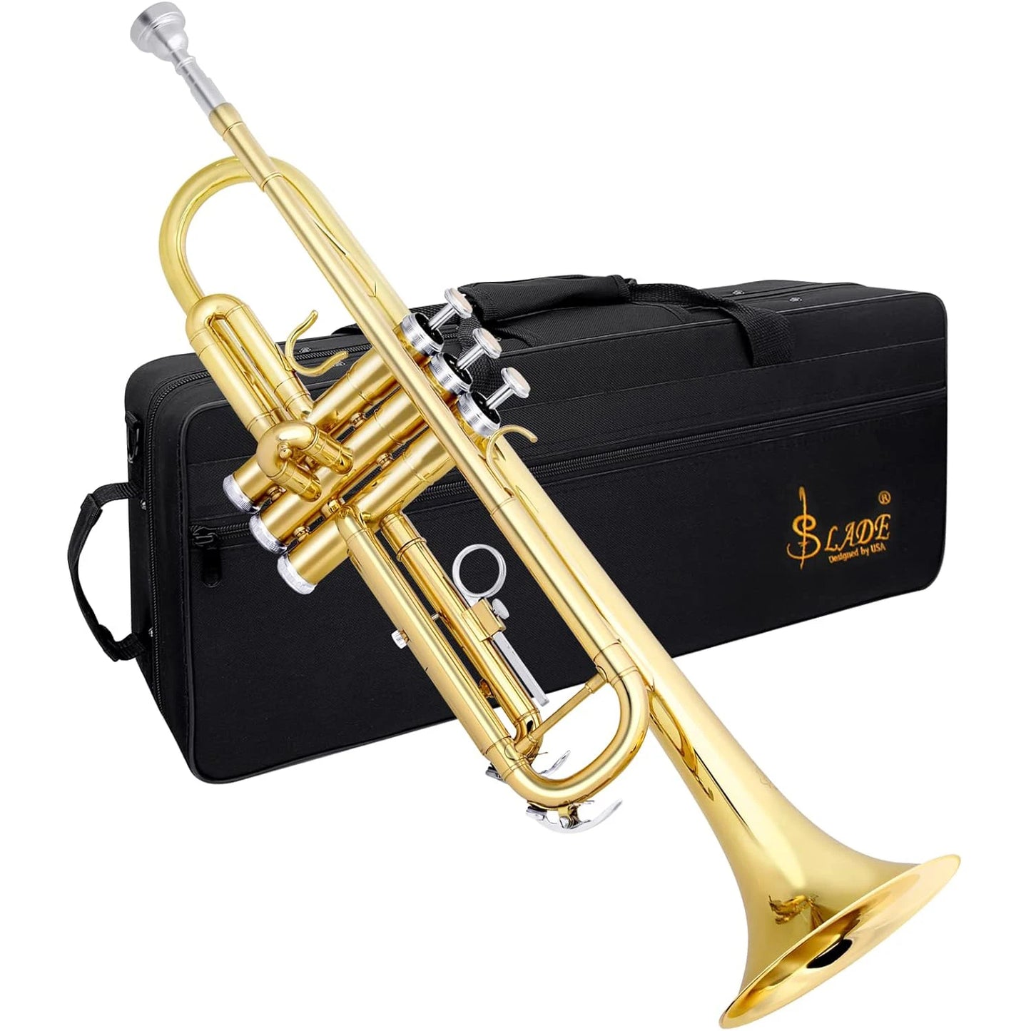 SLADE Bb Trumpet Brass Instrument Standard Brass Trumpet Set for Students Beginners Professional Trumpet Gold Silver With Box