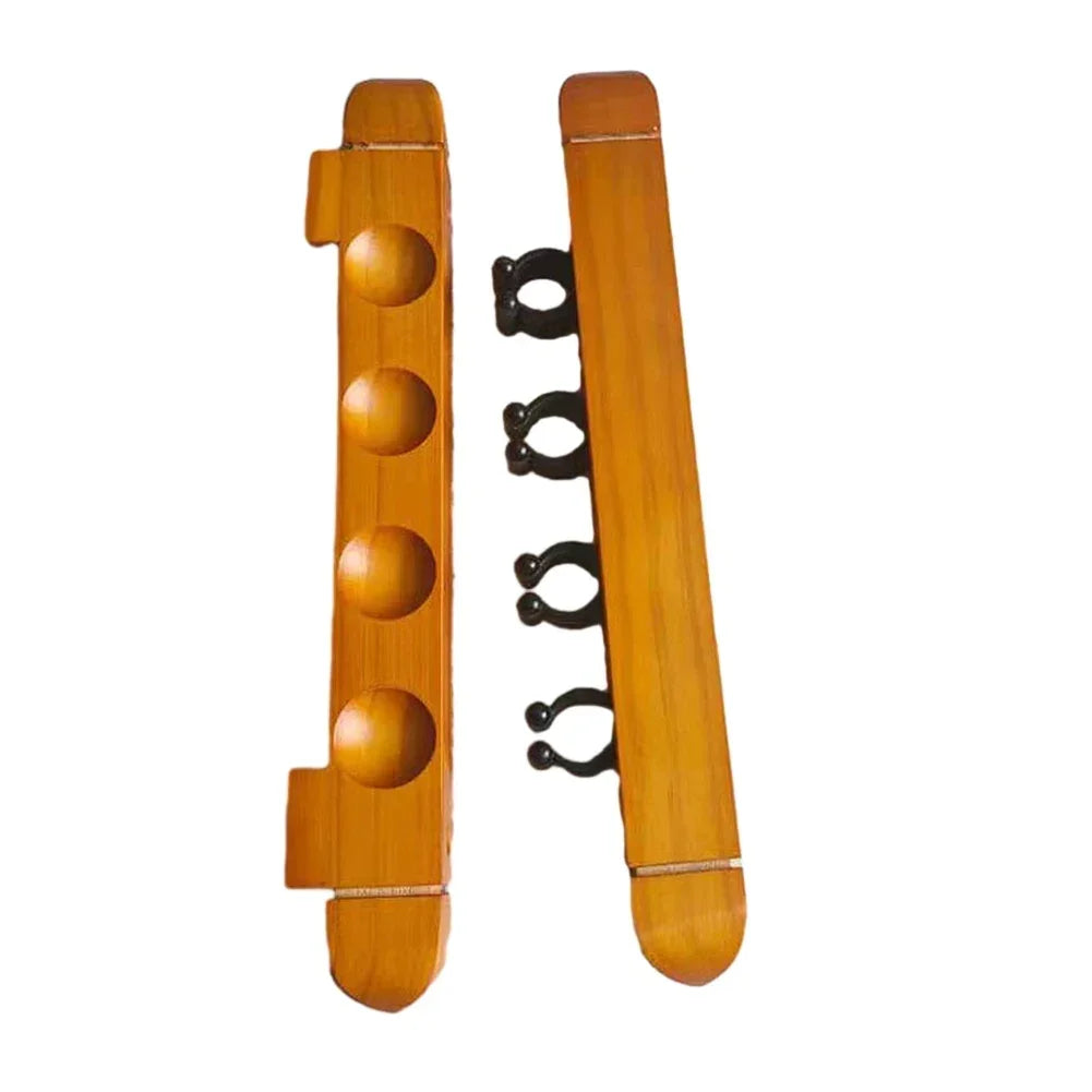 1pair Pool Cue Racks Wood Billiard Pool Cue Holder Stand Wall Mount 4-Slot Hanging Snooker Holder for Billiard Accessories