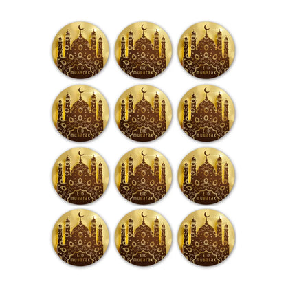 60Pcs Ramadan Kareem Eid Al-Fitr Decorative Stickers Blessed Eid Mubarak Muslim Religion Festival Decor Food Gift Bag Sealing